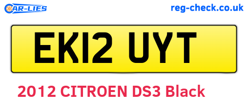 EK12UYT are the vehicle registration plates.