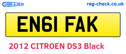 EN61FAK are the vehicle registration plates.