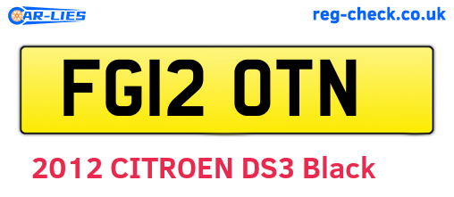 FG12OTN are the vehicle registration plates.