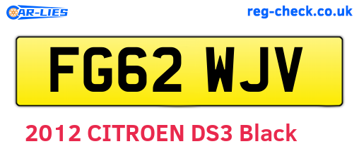 FG62WJV are the vehicle registration plates.