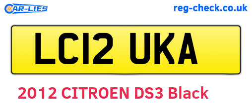 LC12UKA are the vehicle registration plates.
