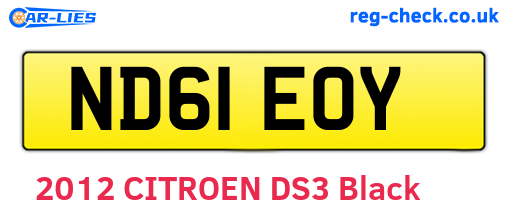 ND61EOY are the vehicle registration plates.