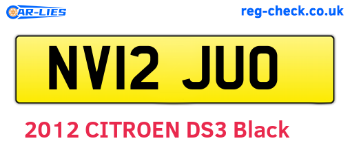 NV12JUO are the vehicle registration plates.