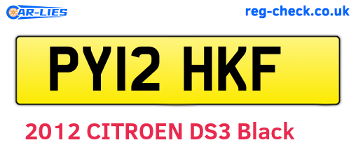 PY12HKF are the vehicle registration plates.