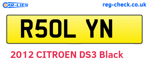 R50LYN are the vehicle registration plates.
