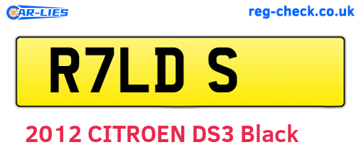 R7LDS are the vehicle registration plates.