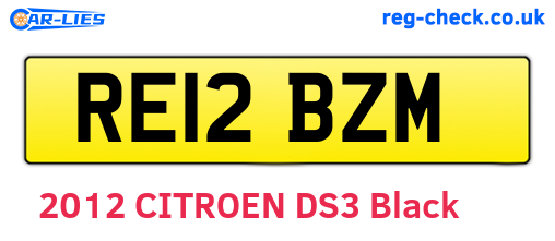 RE12BZM are the vehicle registration plates.
