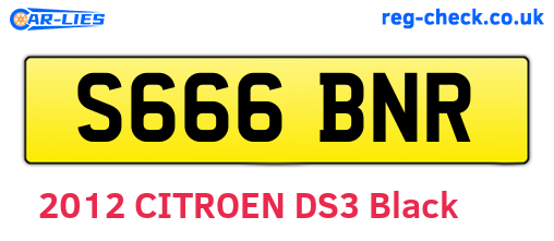 S666BNR are the vehicle registration plates.