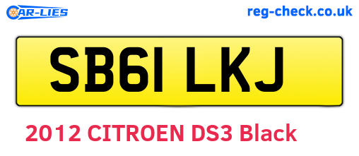 SB61LKJ are the vehicle registration plates.
