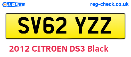 SV62YZZ are the vehicle registration plates.