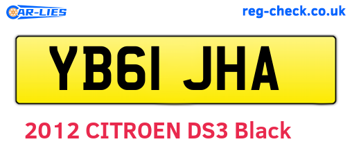 YB61JHA are the vehicle registration plates.