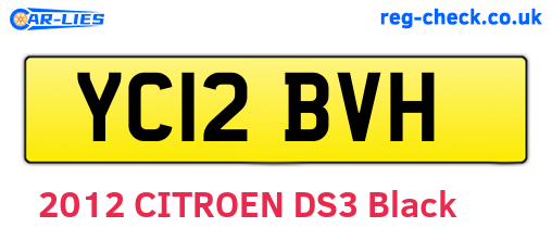 YC12BVH are the vehicle registration plates.