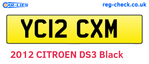YC12CXM are the vehicle registration plates.