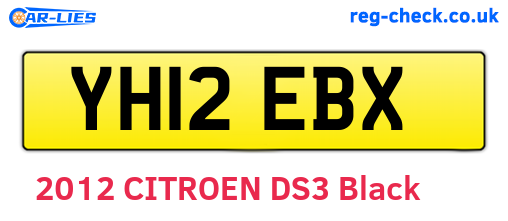 YH12EBX are the vehicle registration plates.