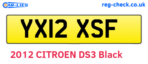 YX12XSF are the vehicle registration plates.