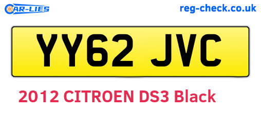 YY62JVC are the vehicle registration plates.