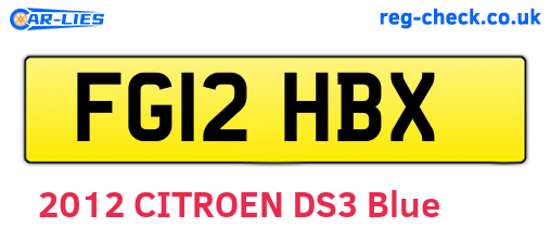 FG12HBX are the vehicle registration plates.