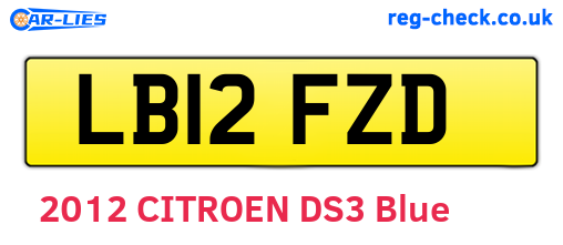 LB12FZD are the vehicle registration plates.