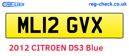 ML12GVX are the vehicle registration plates.