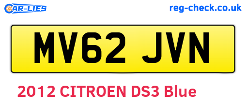 MV62JVN are the vehicle registration plates.