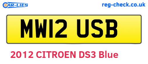 MW12USB are the vehicle registration plates.
