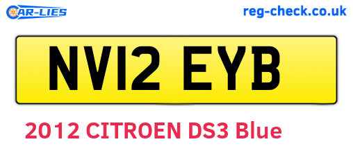 NV12EYB are the vehicle registration plates.