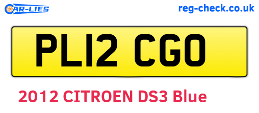 PL12CGO are the vehicle registration plates.