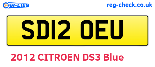 SD12OEU are the vehicle registration plates.