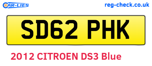 SD62PHK are the vehicle registration plates.