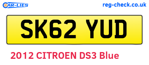 SK62YUD are the vehicle registration plates.