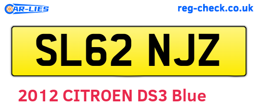 SL62NJZ are the vehicle registration plates.