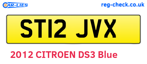 ST12JVX are the vehicle registration plates.