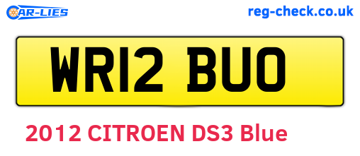 WR12BUO are the vehicle registration plates.