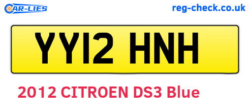 YY12HNH are the vehicle registration plates.