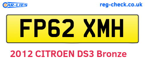 FP62XMH are the vehicle registration plates.