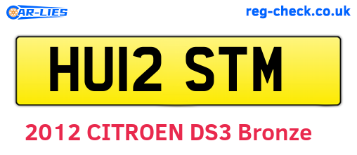 HU12STM are the vehicle registration plates.