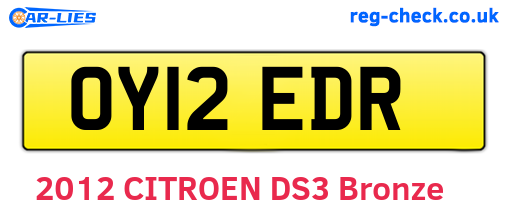 OY12EDR are the vehicle registration plates.