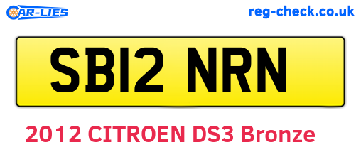 SB12NRN are the vehicle registration plates.