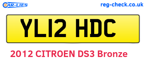 YL12HDC are the vehicle registration plates.
