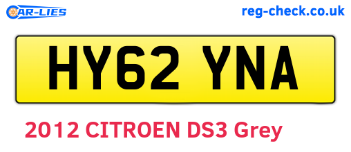 HY62YNA are the vehicle registration plates.