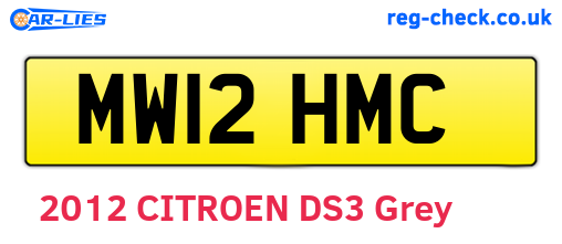 MW12HMC are the vehicle registration plates.