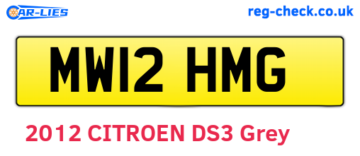 MW12HMG are the vehicle registration plates.