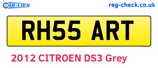 RH55ART are the vehicle registration plates.