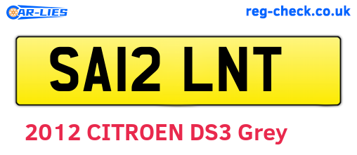 SA12LNT are the vehicle registration plates.