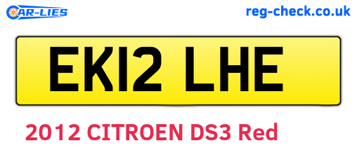 EK12LHE are the vehicle registration plates.
