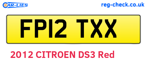 FP12TXX are the vehicle registration plates.