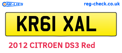 KR61XAL are the vehicle registration plates.