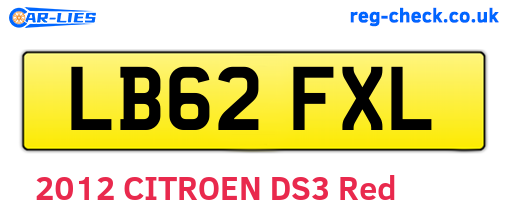 LB62FXL are the vehicle registration plates.