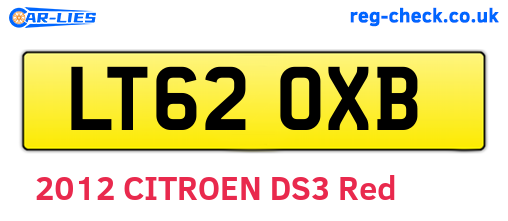 LT62OXB are the vehicle registration plates.