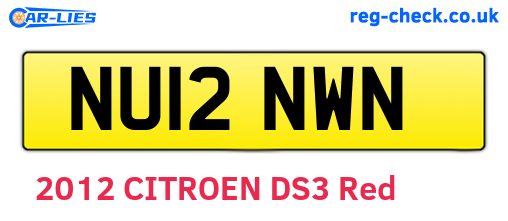 NU12NWN are the vehicle registration plates.